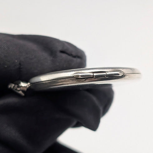 1972年 英国ヴィンテージ 純銀製 丸型ロケットペンダント 純銀ネックレス付き 計11.5g Exquisite Jewellery